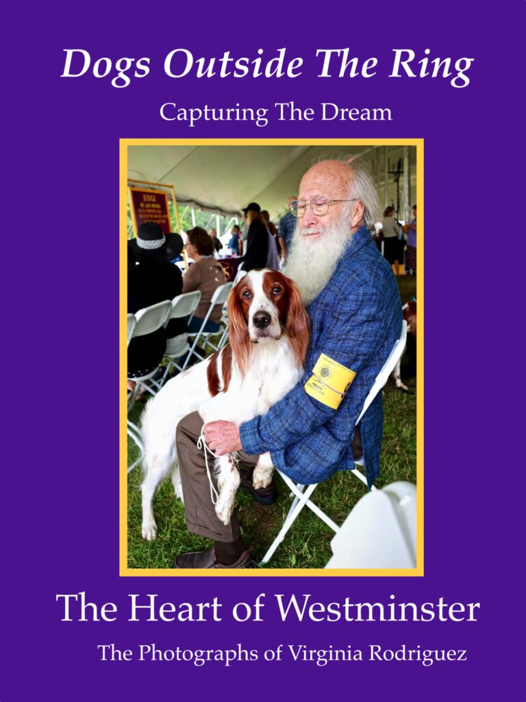 A photo album cover featuring an old man and his dog